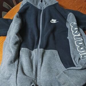 Nike Kids Black and Gray Hoodie Jacket